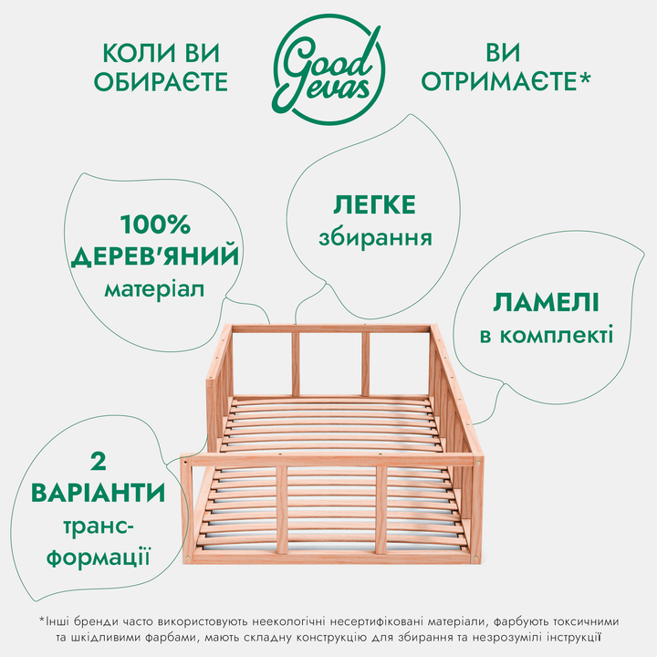 Дитяче Ліжко - манеж Монтессорі